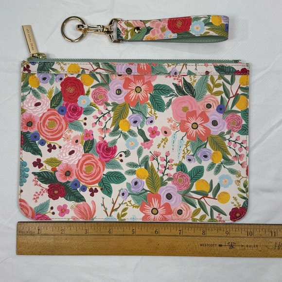 Rifle Paper Co. Zipper Clutch Pouch And Keychain Wristlet Garden Party Floral - Picture 9 of 12
